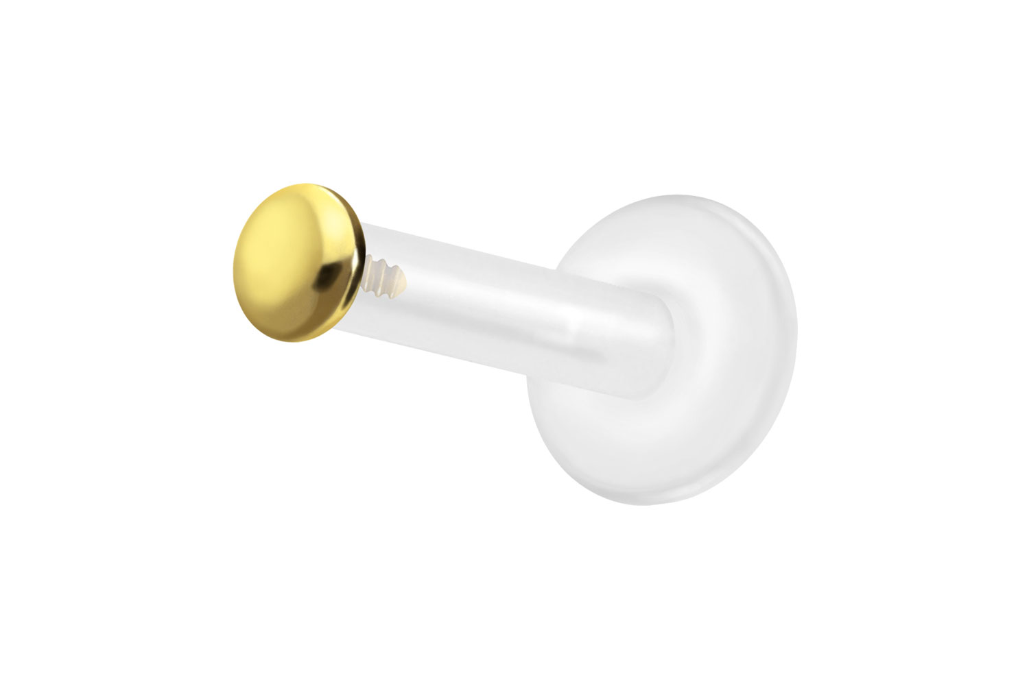 PTFE Labret Piercing mit Innengewinde + Titan-Aufsatz FLACH